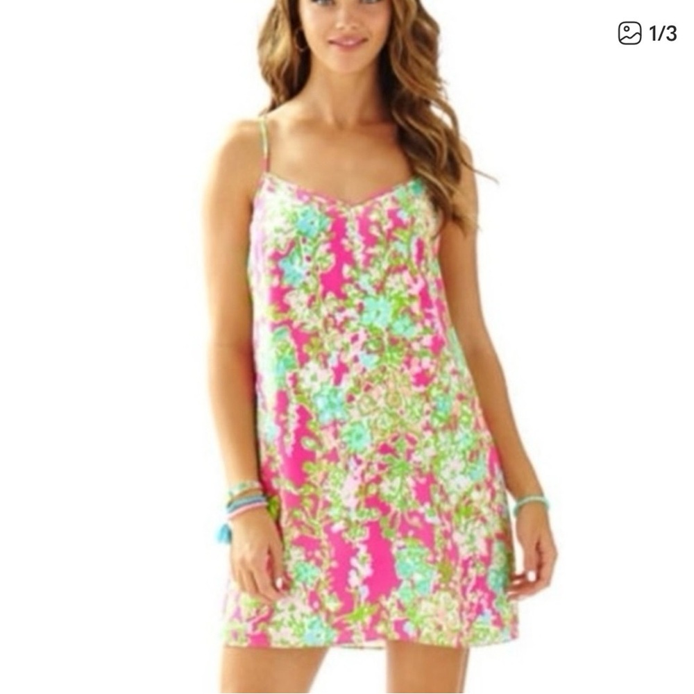 Lilly Pulitzer Pink and Green Floral Dress